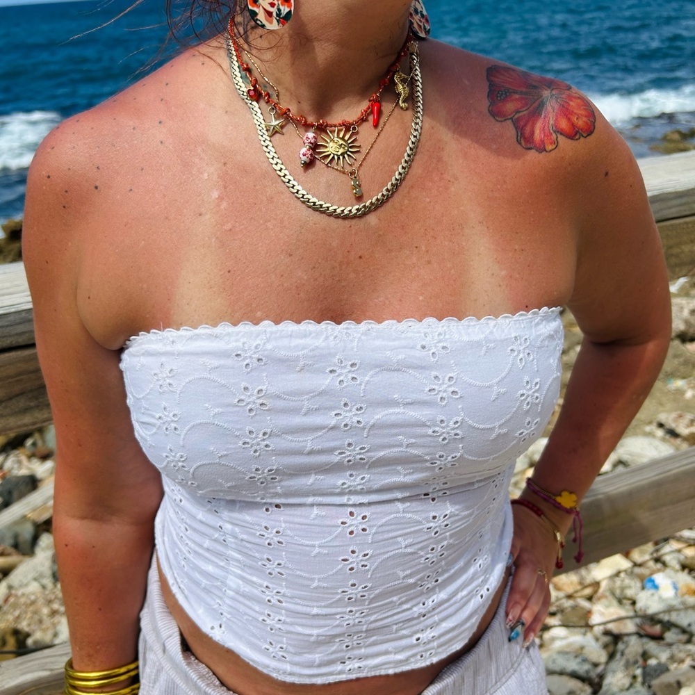 Gold and Red Sun Charm Necklace Set